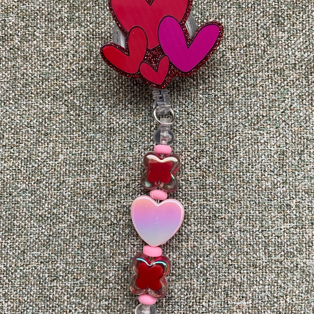 Heart Beaded Keychain